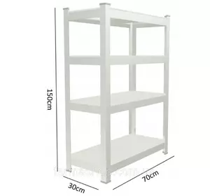 Стеллаж металлический 150x70x30 4 полки (черный) Стеллаж металлический 150x70x30 4 полки (черный)