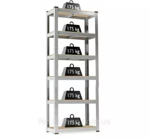 Стеллаж металлический 222x110x50, 6 полок (серый) Стеллаж металлический 222x110x50, 6 полок (серый)
