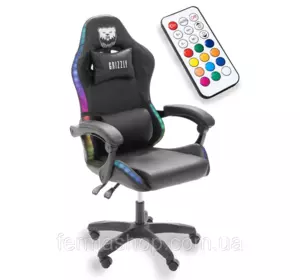 Геймерское кресло Grizzly с RGB LED подсветкой (12 режимов), Черное Геймерское кресло Grizzly с RGB LED подсветкой (12 режимов), Черное