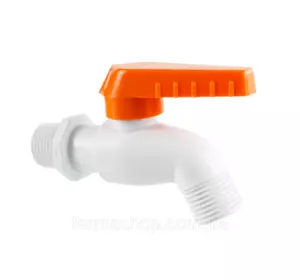 Кран шаровый пластиковый 1/2" нар. х 1/2" нар. Кран шаровый пластиковый 1/2" нар. х 1/2" нар.