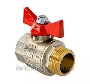 Кран латунный шаровый 1/2" Ручка бабочка Кран латунный шаровый 1/2" Ручка бабочка