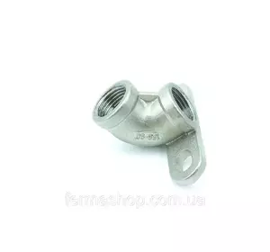 Крепление для ниппельной поилки 90°, нерж. 1/2 - 1/2" Крепление для ниппельной поилки 90°, нерж. 1/2 - 1/2"