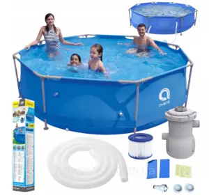 Каркасный садовый бассейн Avenli (305 х 76 см) круглый, для взрослых и детей, Синий (17798) Каркасный садовый бассейн Avenli (305 х 76 см) круглый, для взрослых и детей, Синий (17798)