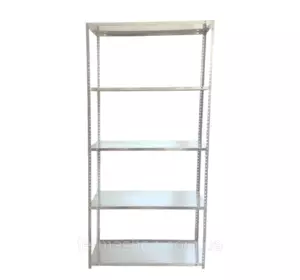 Стеллаж металлический (180 x 90 x 40 см) 5 полок, нагрузка - 60 кг на полку, оцинкованная сталь, Серый Стеллаж металлический (180 x 90 x 40 см) 5 полок, нагрузка - 60 кг на полку, оцинкованная сталь, Серый